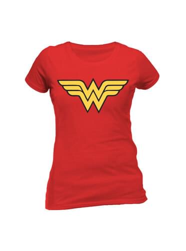 T-shirt de Wonder Woman Logo vermelha para mulher