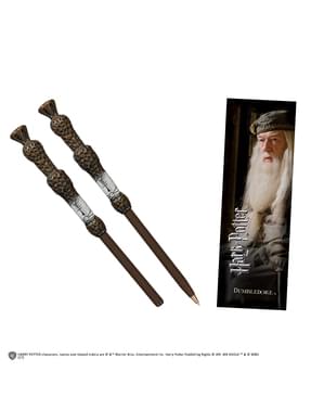 Conjunto Caneta varinha e marcador de páginas Dumbledore Harry Potter