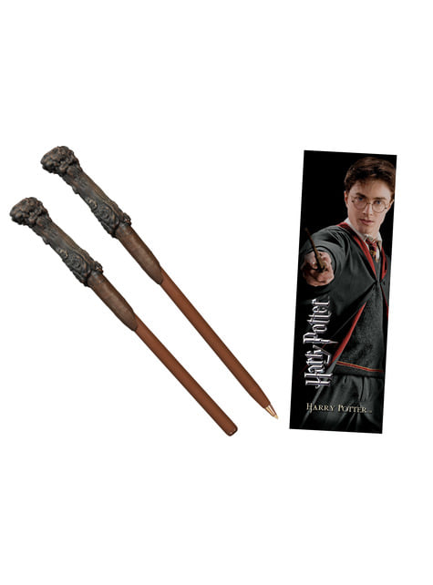 Set penna bacchetta magica e segnalibro Harry Potter *ufficiali