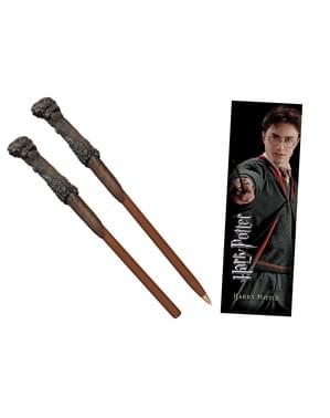 Conjunto Caneta varinha e marcador de páginas Harry Potter