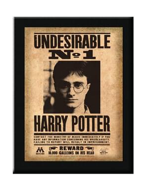 Cartel enmarcado Indeseable N°1 Harry Potter