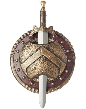 Escudo e espada combate Espartano