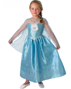 Deluxe Elsa Dondurulmuş Çocuk Kostümü