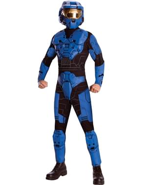 Halo Blå Spartan Deluxe maskeraddräkt