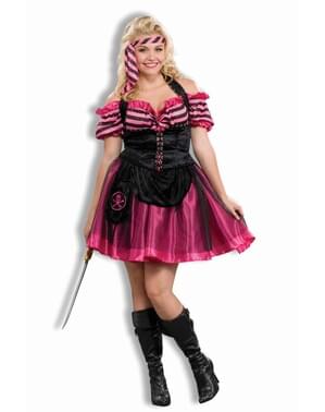 Costume da pirata sexy rosa taglia grande