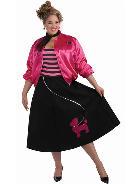 Plus Size Fifties Adult Costume with Poodle Image