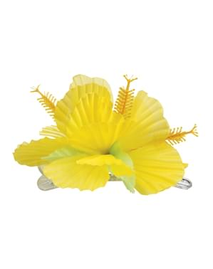 Gul Hawaii blomster til hår