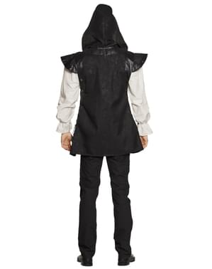 Costum de războinic medieval negru pentru bărbat