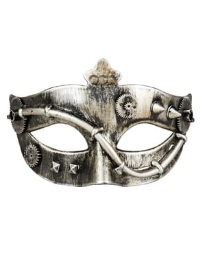 Gull Steampunk øyemaske med tannhjul til voksne