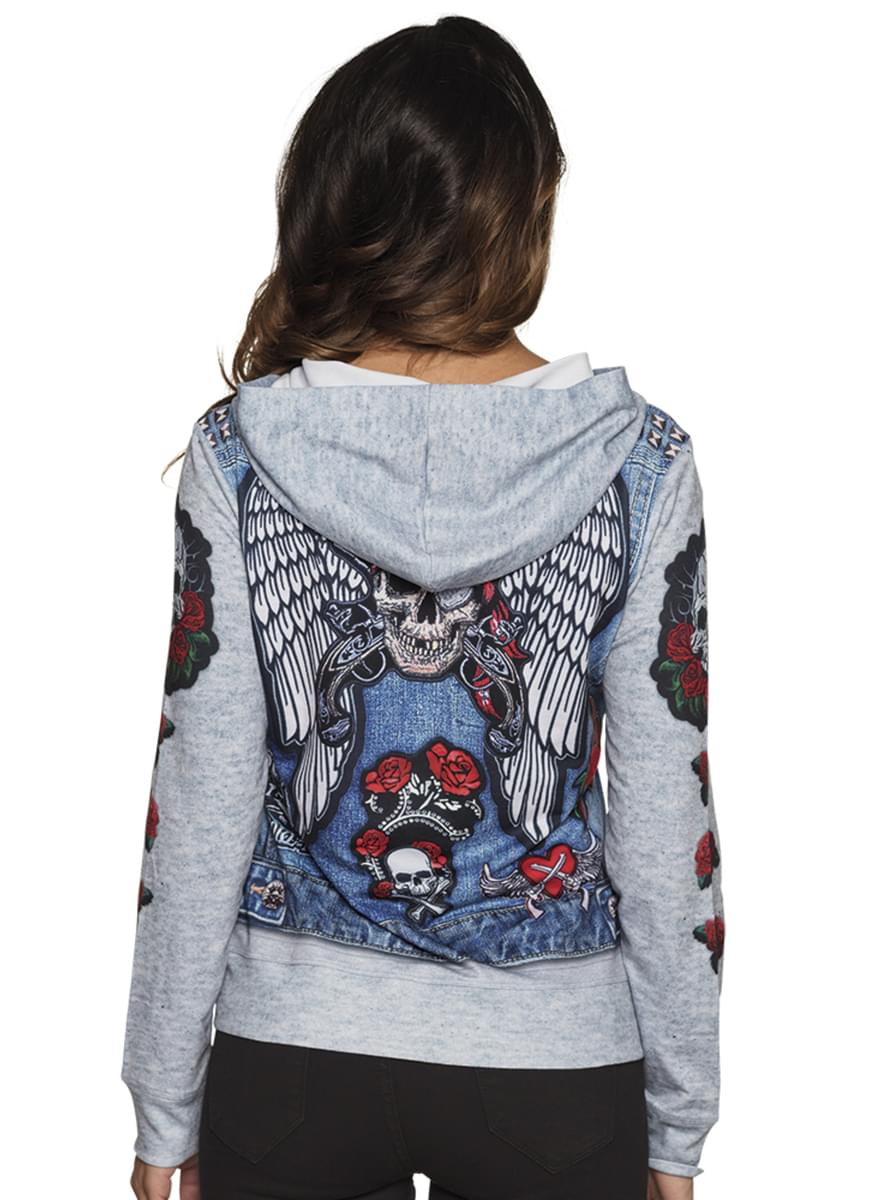 Blauw motorjasje voor vrouw