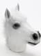 Hvit Gal Hest Latex Maske