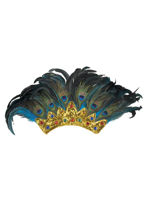 Cappello da pavone reale di carnevale per adulto. Consegna express