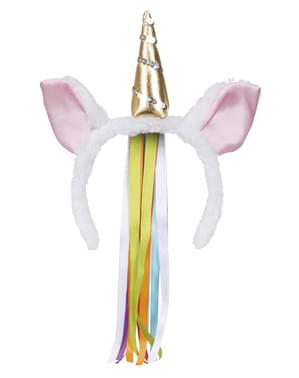 Diademă de Unicorn cu franjuri pentru adult