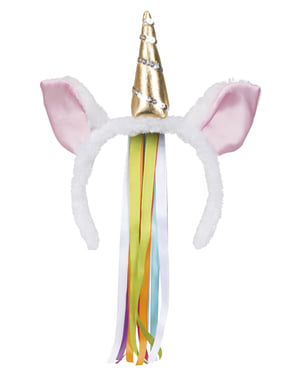 Diadema de Unicornio con cintas para adulto