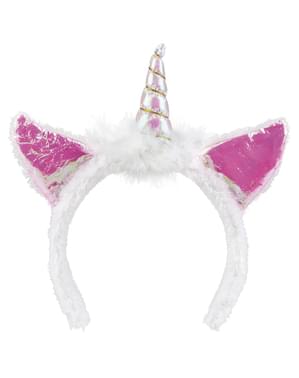 Diademă de unicorn alb pentru adult