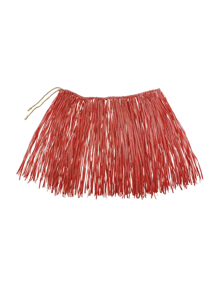 Red Hawaiian skirt for adults