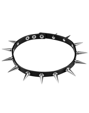 Punk choker with spikes for adults