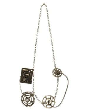 Steampunkový náhrdelník se zlatými kolečky