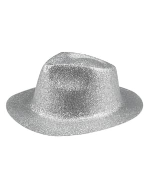 Sombrero de nochevieja plateado para adulto