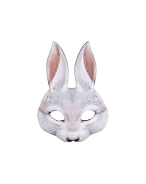 Yetişkinler için gri tavşan yarım maske