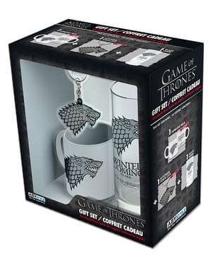 Coffret cadeau Stark deluxe: verre, tasse et porte-clés - Game of Thrones