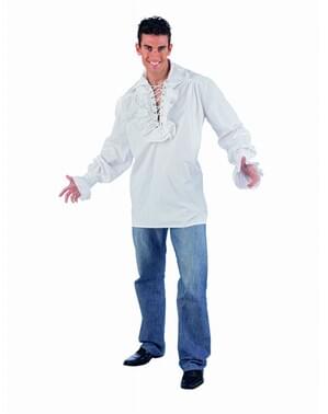 Witte blouse met veters voor mannen