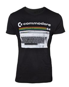 T-shirt Teclado preta para homem - Commodore 64