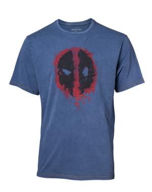 T-shirt denim Logo Deadpool para homem - Marvel