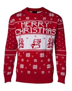Pull de Noël de Mario rouge homme