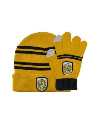 Pack de gorro y guantes Hufflepuff infantil - Harry Potter