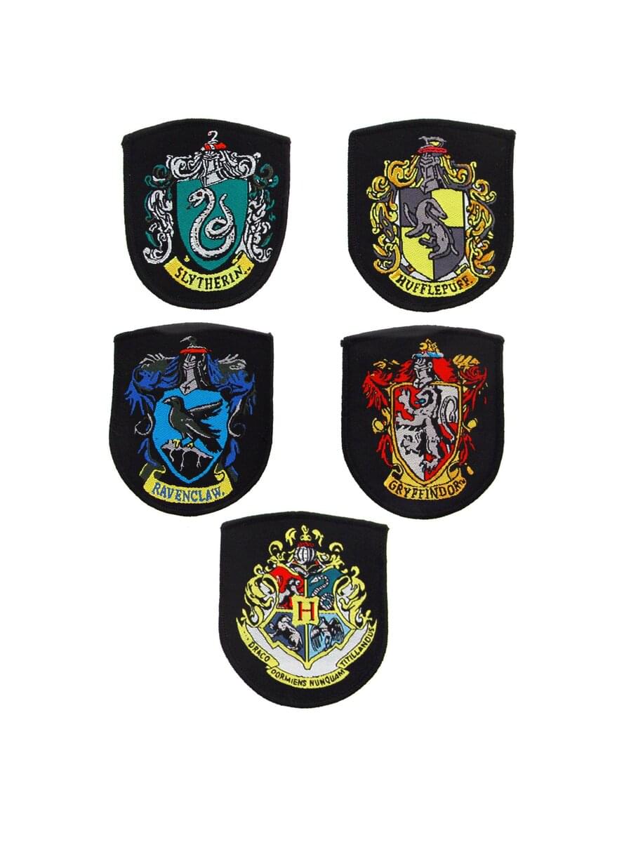 Pack of 5 Hogwarts House patches Harry Potter for true fans Funidelia