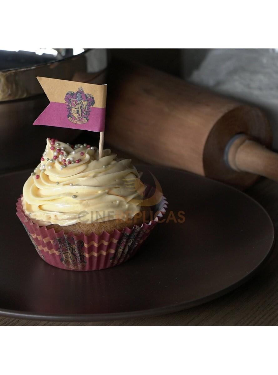Harry Potter set of cupcake cases and flags - Hogwarts Houses