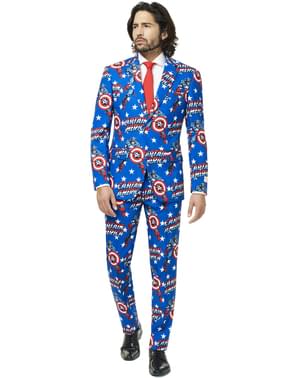 男性のためのキャプテンアメリカオポスーツスーツ