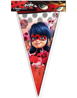 6 grands sachets cône Miraculous Ladybug
