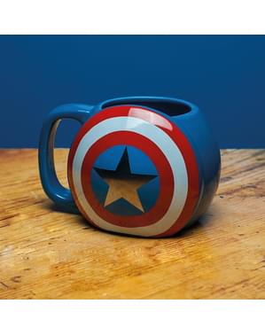 Taza 3D escudo de Capitán América