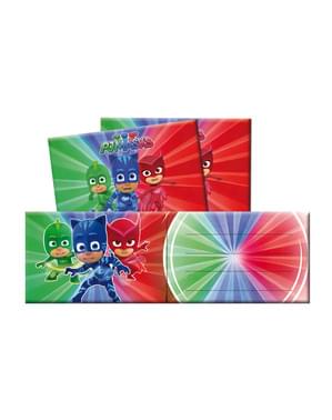 6 PJ Masks uitnodigingen