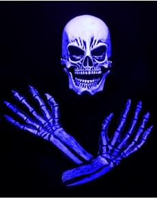 Skelett Kit blau UV Glow für Erwachsene