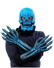 Skelett Kit blau UV Glow für Erwachsene
