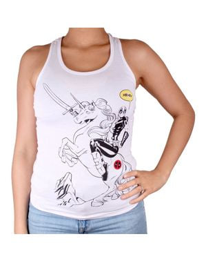 T-shirt  Deadpool Ride Unicorn per donna