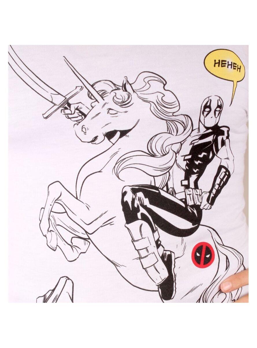 Deadpool Unicorn Ride T-Shirt for Women