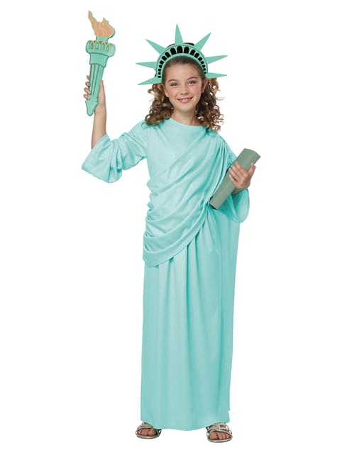 Costume della Statua della Libertà per bambina. Consegna express