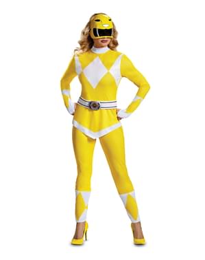 Gul Power Ranger kostymes til voksne - Power Rangers Mighty Morphin