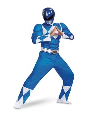 Yetişkinler için Mavi Power Ranger kostümü - Power Rangers Mighty Morphin