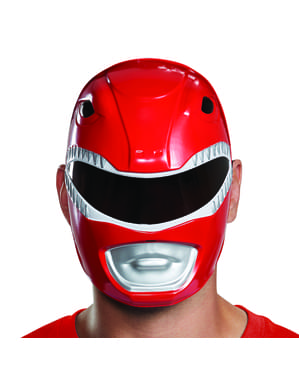 Yetişkinler için Kırmızı Power Ranger maskesi - Power Rangers Mighty Morphin