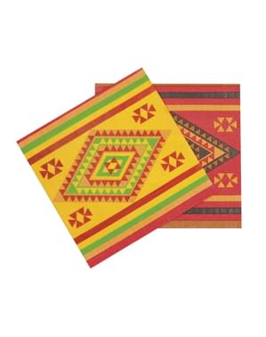 Sæt af 12 servietter til mexicansk fest