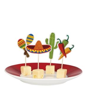 Set of 12 varied toothpicks for Mexican Party