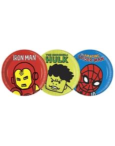 Set of 8 The Avengers Team Power varied plates