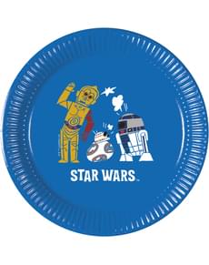 8 assiettes en plastique La Force Star Wars