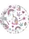 8 Teller Set mit Einhorn Party Motiv