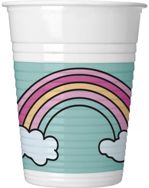 8 vasos de plástico de arcoiris - Magic Party